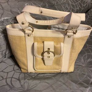 Summertime Find!  Authentic Coach straw handbag.